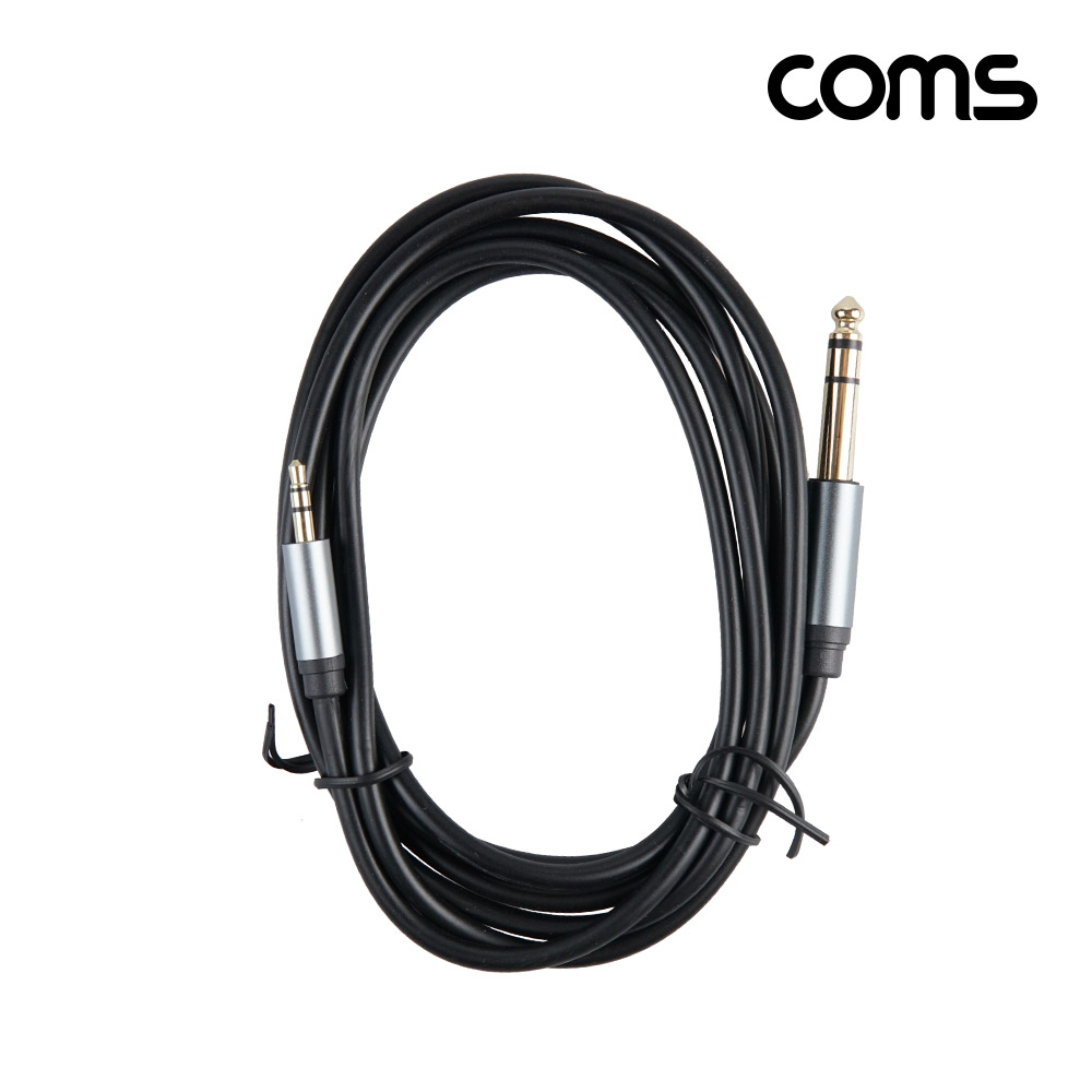 Coms 오디오 변환 케이블 3.5 to 6.3 스테레오 1.8m stereo 6.5