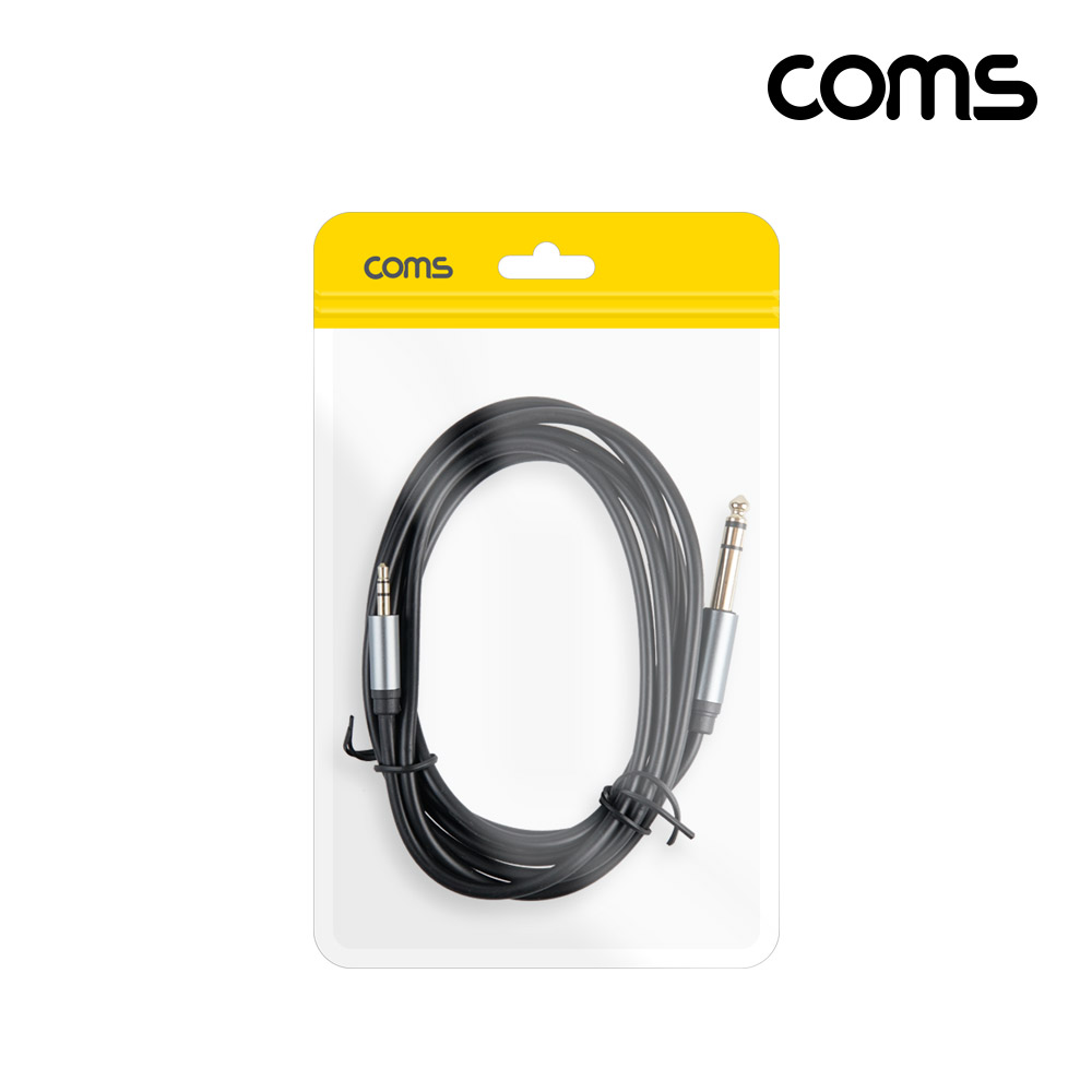 Coms 오디오 변환 케이블 3.5 to 6.3 스테레오 1.8m stereo 6.5