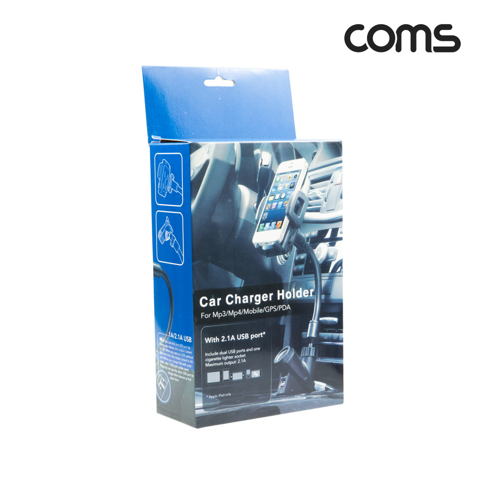 Coms 차량용 거치대, 시가잭 거치/시가연장 USB 2P(2.1A/1A), ZY-501 / 시거잭