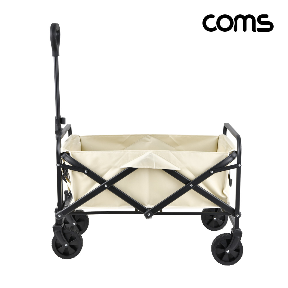 Coms 캠핑 웨건 150kg 하중 100L 접이식 폴딩카트 수레 캐리어 애완견 유모차