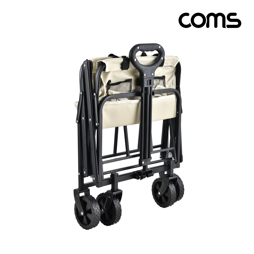 Coms 캠핑 웨건 150kg 하중 100L 접이식 폴딩카트 수레 캐리어 애완견 유모차