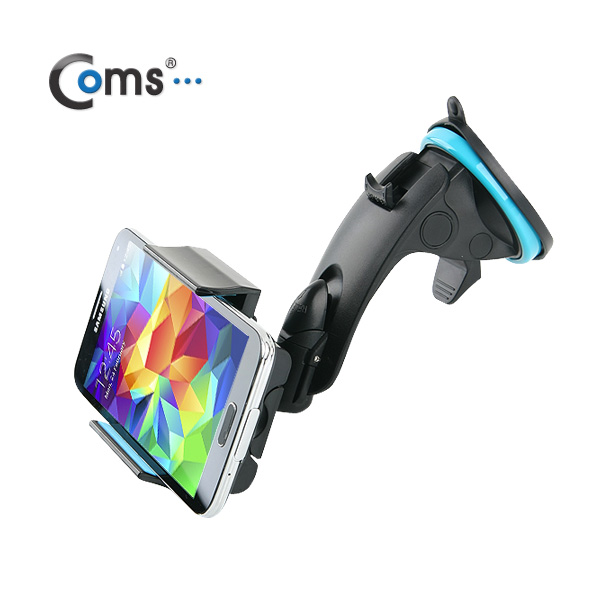 Coms 차량용 거치대, 유리흡착식 (버튼 고정/Blue)