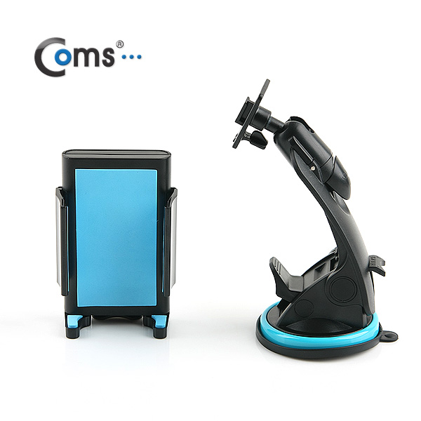 Coms 차량용 거치대, 유리흡착식 (버튼 고정/Blue)