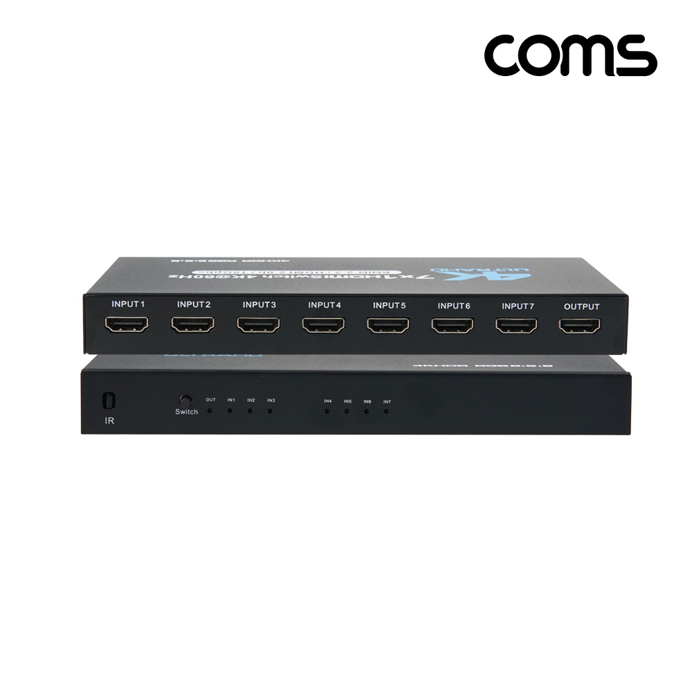 Coms HDMI 7:1 선택기 4K 60Hz 7입력 1출력 수동 스위치