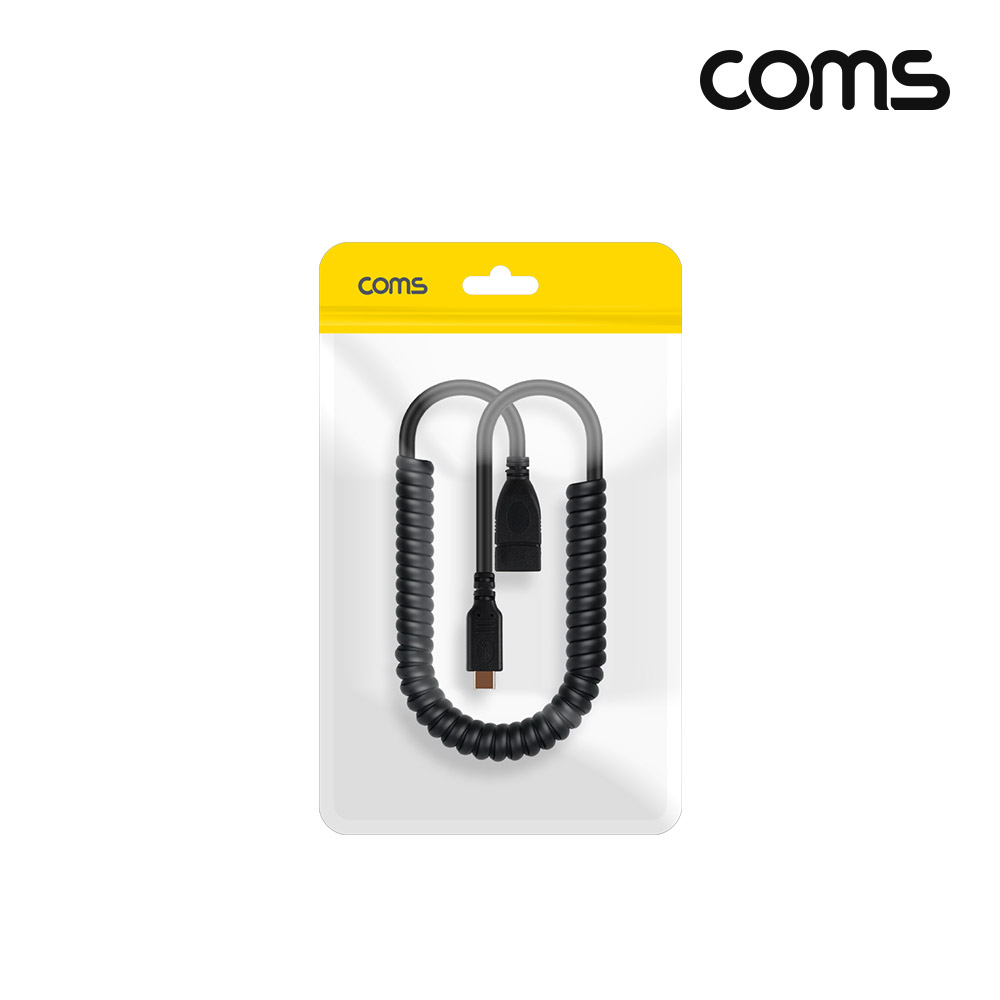 Coms USB-C타입 OTG 스프링 케이블 USB 3.0 type C 1.5M