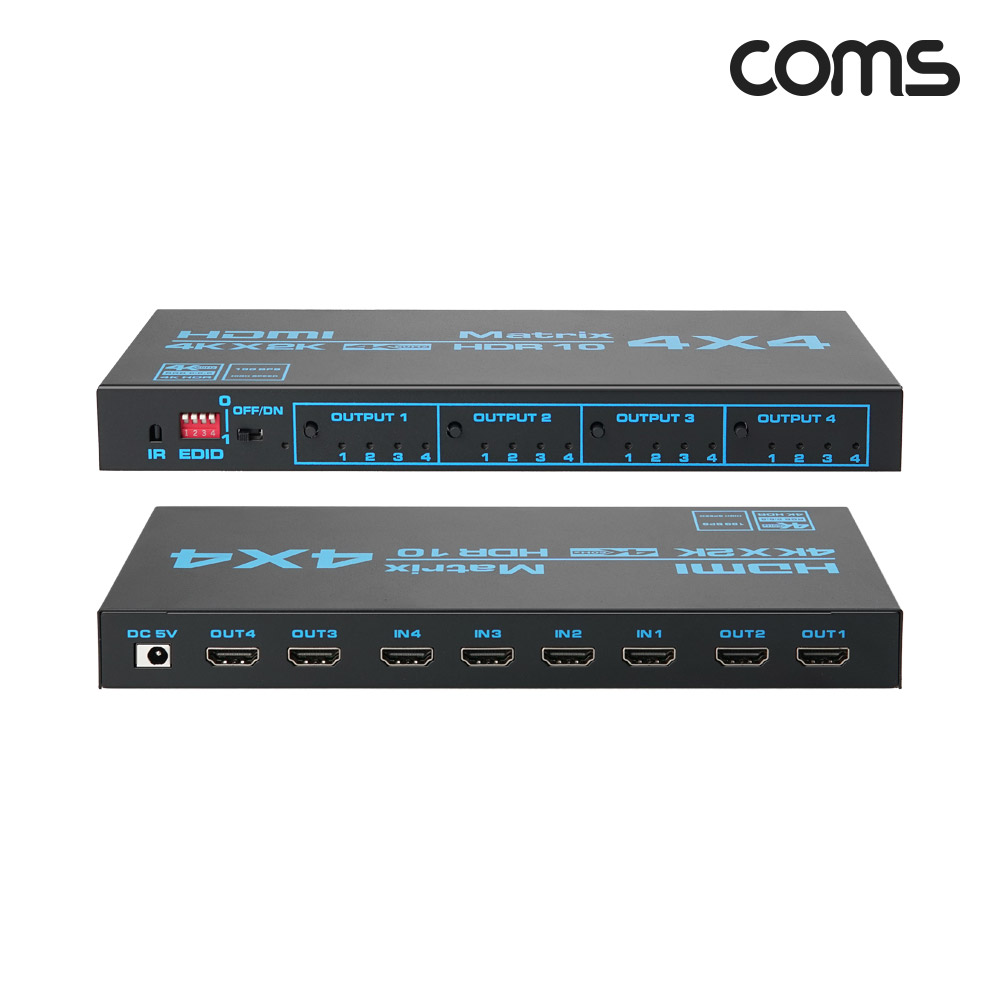 Coms 4K 60Hz HDMI 4x4 매트릭스 스위치 오디오 추출기 EDID