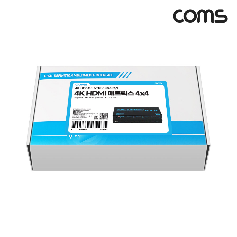 Coms 4K 60Hz HDMI 4x4 매트릭스 스위치 오디오 추출기 EDID
