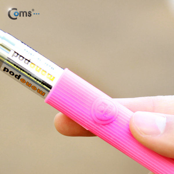 Coms 유선 리모콘 셀카봉,카메라 모노포드+가이드 포함, Pink