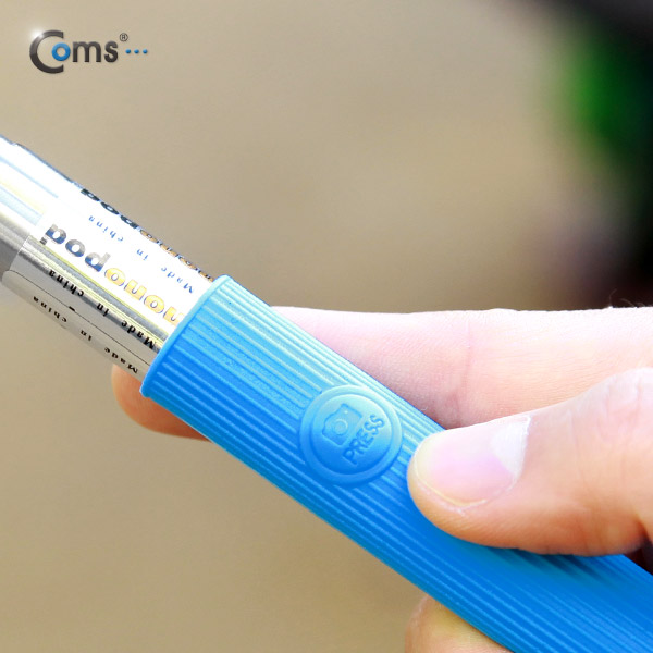 Coms 유선 리모콘 셀카봉,카메라 모노포드+가이드 포함, Blue