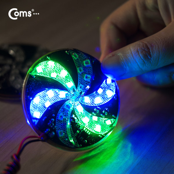 Coms LED 슬림형(원형/2Set), DC전원/65mm (이륜/자동차 설치)