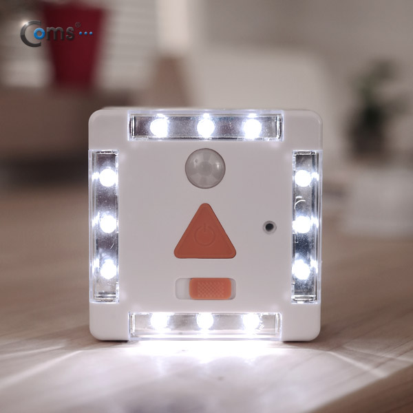 Coms 램프(센서등 감지형)12LED 자석내장,White,수동/자동 점등선택스위치 AA*3