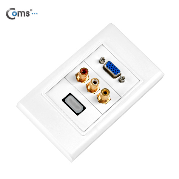Coms HDMI 월 플레이트 (HDMI/RGB/RCA x 3)