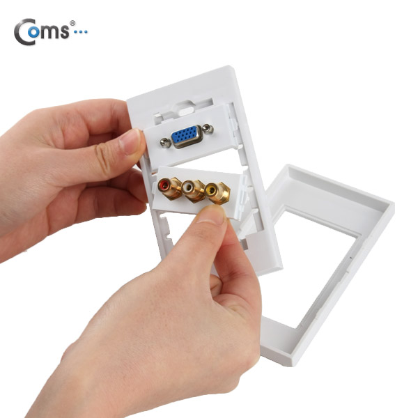 Coms HDMI 월 플레이트 (HDMI/RGB/RCA x 3)
