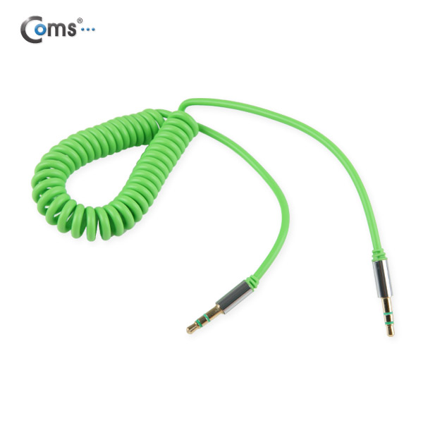 Coms 스테레오 케이블 (3.5/스프링) 30cm ~ 1M, Green