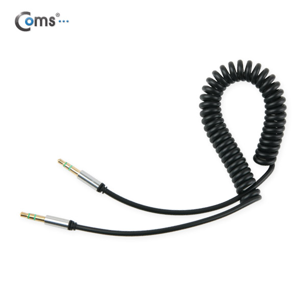 Coms  스테레오 케이블 (3.5/스프링) 30cm ~ 1M, Black