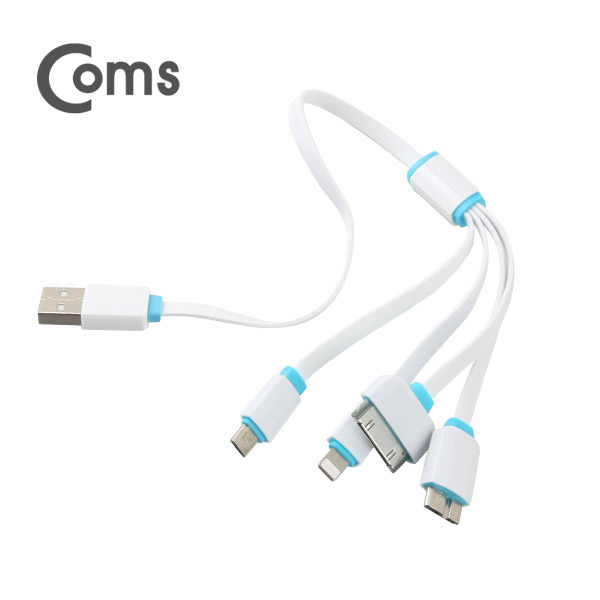 Coms IOS 8핀 (8Pin) 멀티케이블(4in1),고출력30cm,30P/Micro 5P/USB(B) 3.0