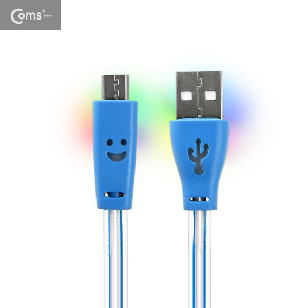 Coms USB/Micro USB(B) 케이블(LED/자동감김) 1M