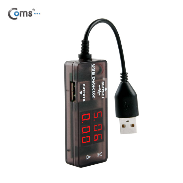 Coms USB 테스터기(전류/전압 측정), 2Port, 충전 상태표시