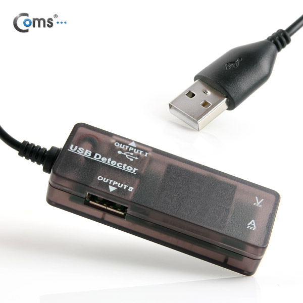Coms USB 테스터기(전류/전압 측정), 2Port, 충전 상태표시