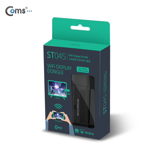 Coms 스마트폰 무선 MHL 동글 Miracast/DLNA 지원(iOS11 미러링지원)