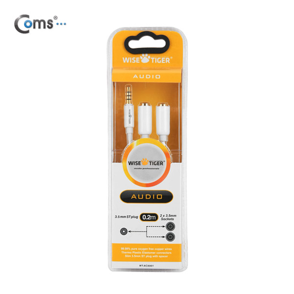 Coms 스테레오 케이블 (Y형/4극), 30cm/슬림형 3.5mm