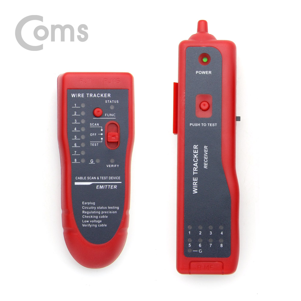 Coms 테스터기(케이블 탐지용), Red/전원, 각종통신용