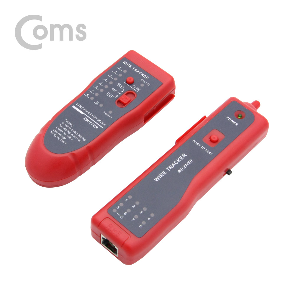 Coms 테스터기(케이블 탐지용), Red/전원, 각종통신용