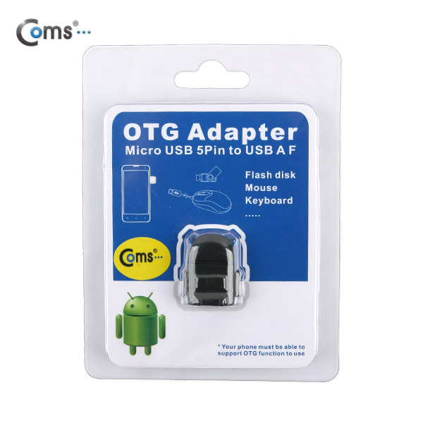 Coms 스마트폰 OTG 젠더-Micro M/USB F (Short type/Black)
