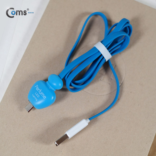 Coms USB/Micro USB(B) 케이블(LED),향수병모양/Blue