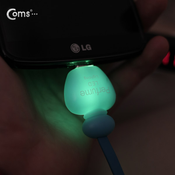 Coms USB/Micro USB(B) 케이블(LED),향수병모양/Blue