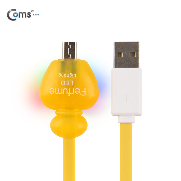 Coms USB/Micro USB(B) 케이블(LED),향수병모양/Yellow