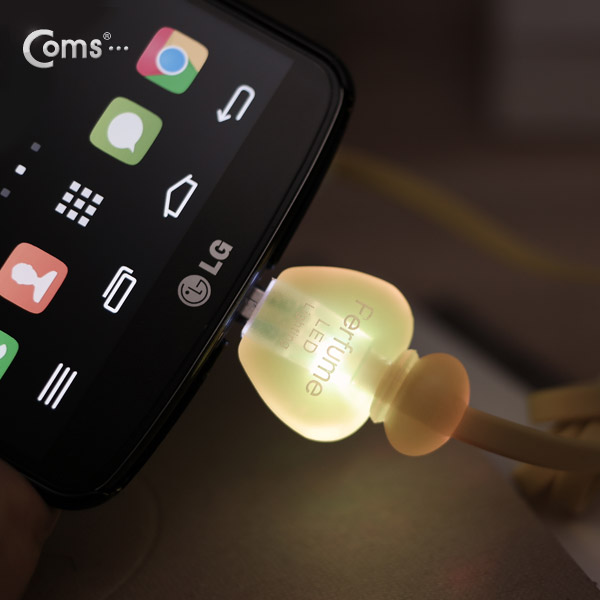 Coms USB/Micro USB(B) 케이블(LED),향수병모양/Yellow