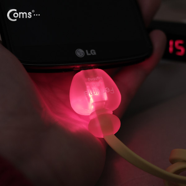 Coms USB/Micro USB(B) 케이블(LED),향수병모양/Yellow