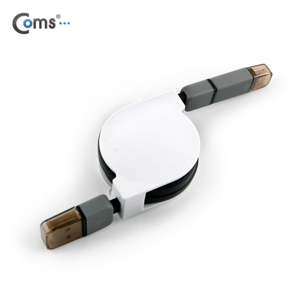 Coms 스마트폰 2in1 멀티자동감김케이블(Micro 5Pin (5핀)/8Pin)Black/충전