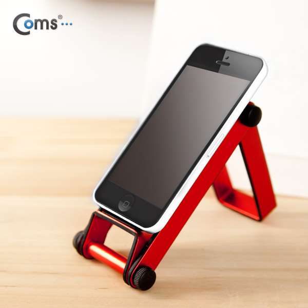 Coms 스마트폰 거치대(접이식 스탠드) Red