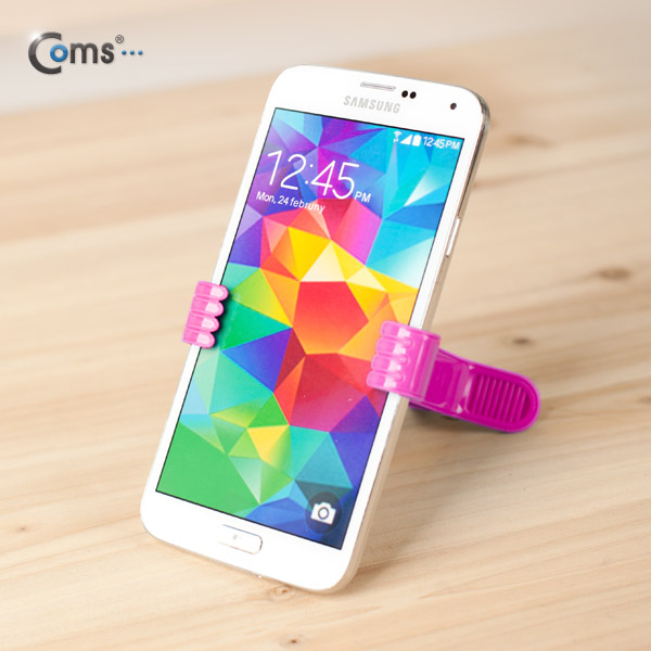 Coms 스마트폰 스탠드(집게형) Red