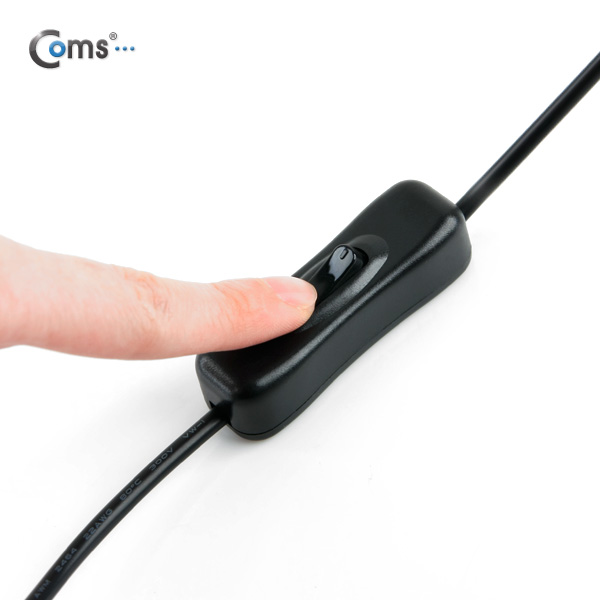 Coms DC 전원 케이블(On/Off 버튼), Black