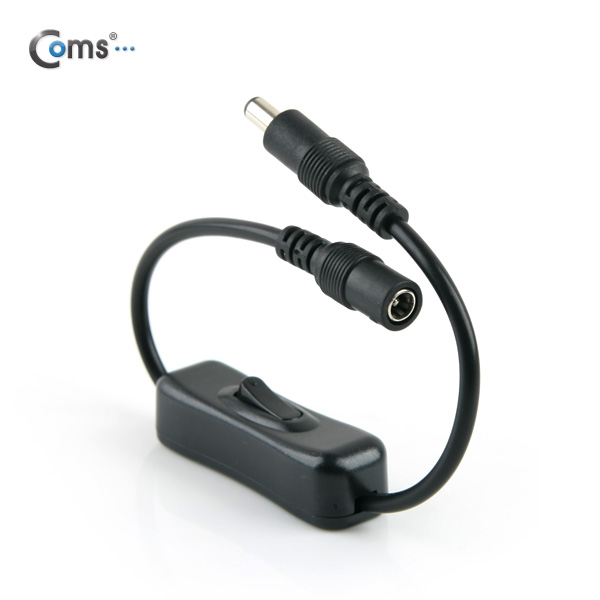 Coms DC 전원 케이블(On/Off 버튼), Black