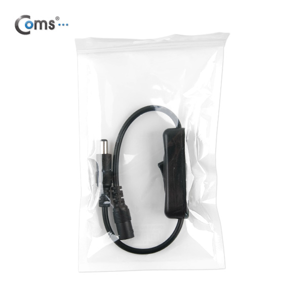 Coms DC 전원 케이블(On/Off 버튼), Black