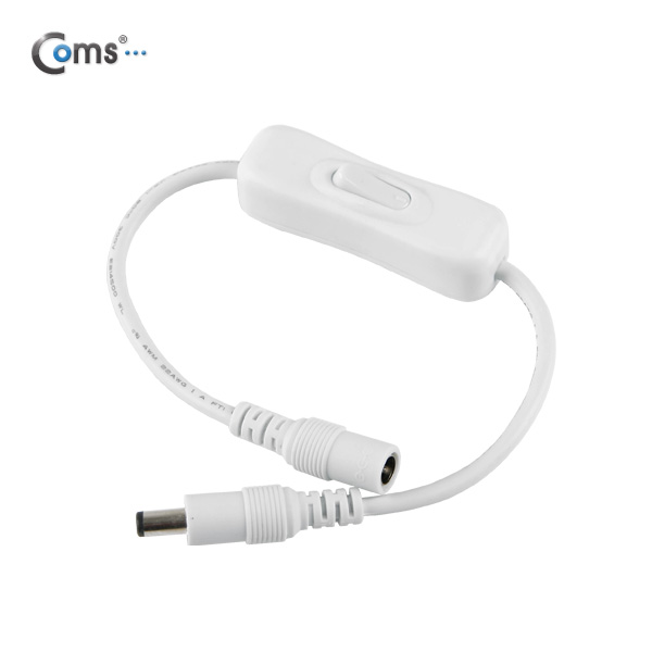 Coms DC 전원 케이블(On/Off 버튼), White
