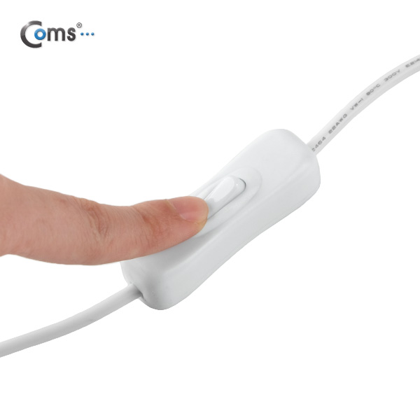 Coms DC 전원 케이블(On/Off 버튼), White