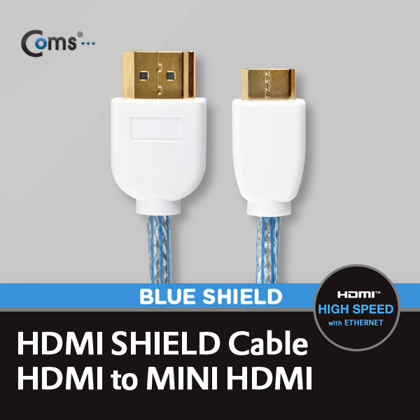 Coms HDMI/HDMI(Mini) 케이블, 투명/청색