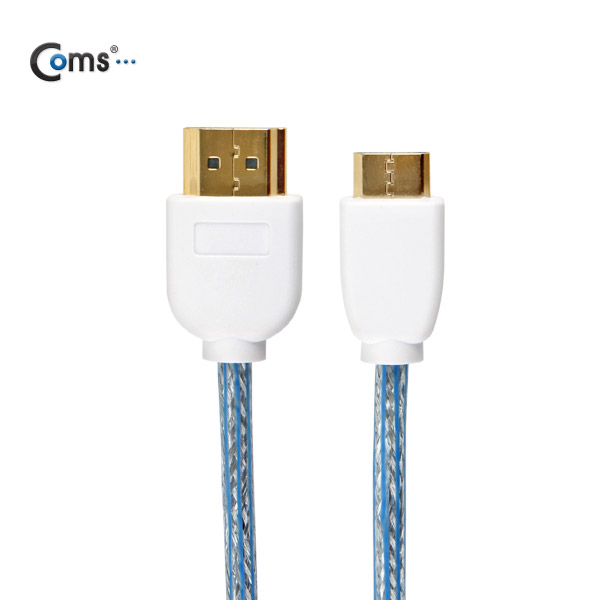 Coms HDMI/HDMI(Mini) 케이블, 투명/청색