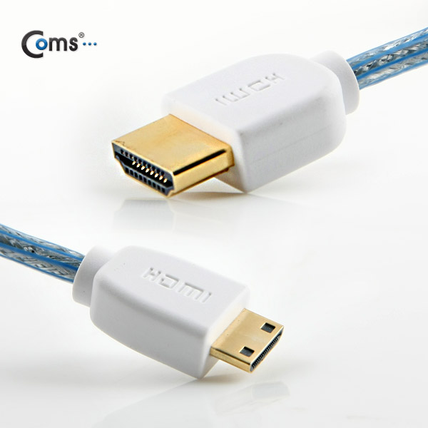 Coms HDMI/HDMI(Mini) 케이블, 투명/청색