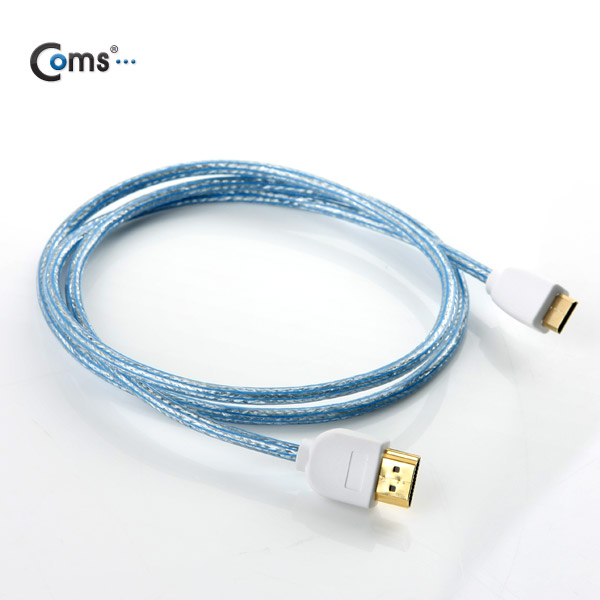 Coms HDMI/HDMI(Mini) 케이블, 투명/청색