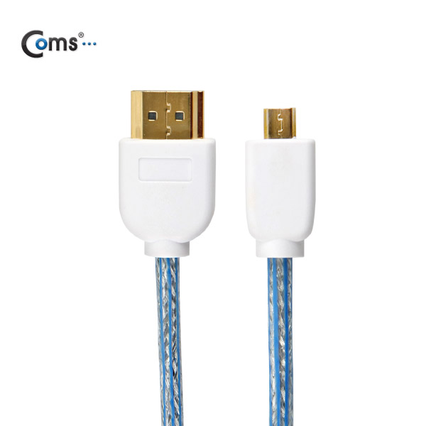 Coms HDMI/HDMI(Micro) 케이블, 투명/청색