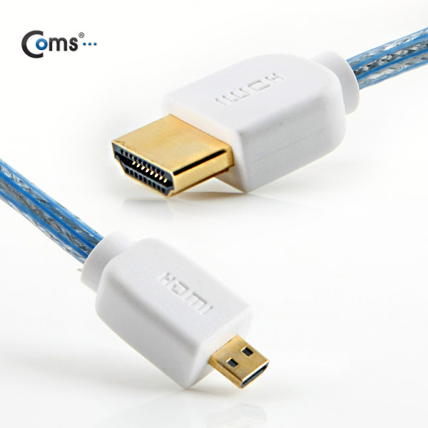 Coms HDMI/HDMI(Micro) 케이블, 투명/청색
