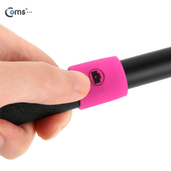 Coms 모노포드 셀카봉, Blue (일체형 유선 리모컨 내장, 거치대 포함)