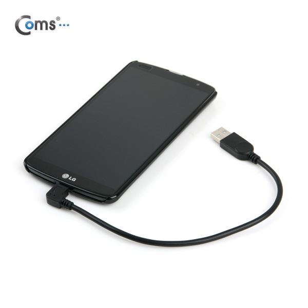 Coms USB 젠더- Micro B(M)/A(M), 꺽임/10cm, 우향꺾임