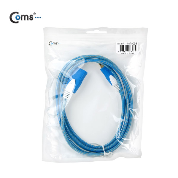 Coms USB 케이블(컬러일반/연장형) 1.8M, Blue